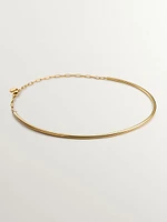 Choker liso de plata bañada en oro amarillo de 18kt