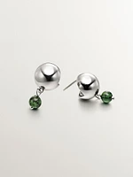 Pendientes de plata 925 con jaspe verde