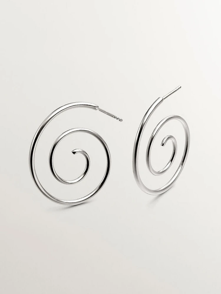 Pendientes en espiral de plata 925