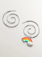 Pendientes en espiral de plata 925