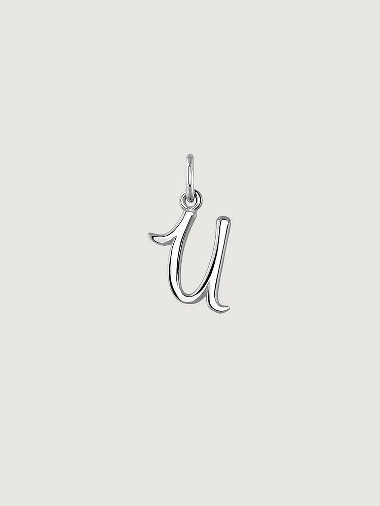 Charm letra U plata 