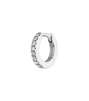 Mini pendiente aro diamantes 0,03 ct oro blanco