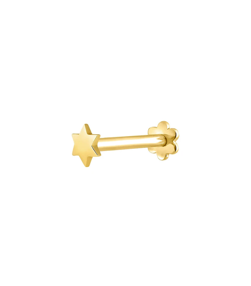 Pendiente piercing estrella grande oro 9 kt