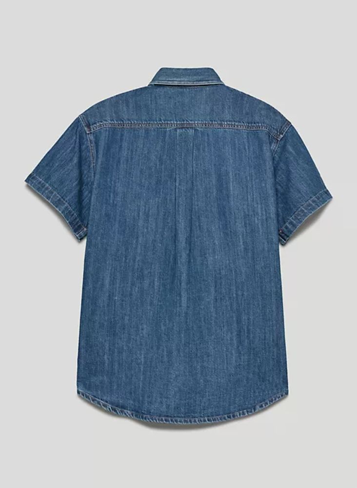 the 90s short sleeve denim shirt