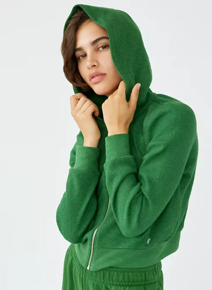 TRUNK PROJECT Waffle Knit Set Up Hoodie - Blue Green on Garmentory