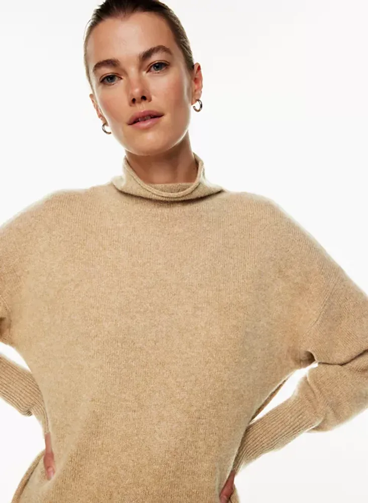 The Group by Babaton Women's Format Luxe Cashmere Turtleneck Sweater in Natural Tan Size Xs