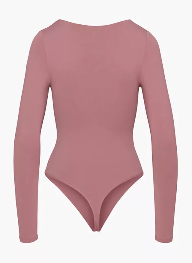 Aritzia Babaton Contour Straight Neck Bodysuit in Rhodon Pink