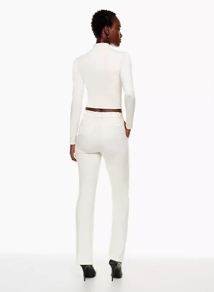 Babaton Women's Contour Mockneck Longsleeve Blouse in White Sand Size 2XS