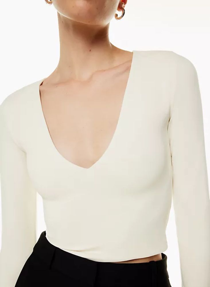 Express, Body Contour Matte Square Neck Cropped Tank in White