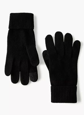 cuffed tech cashmere gloves