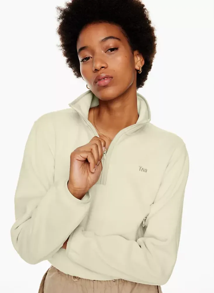 Tna Women's Sno Polar Oversized Zip Hoodie Sweatshirt in Turner Tp/Humus BGE Size Large
