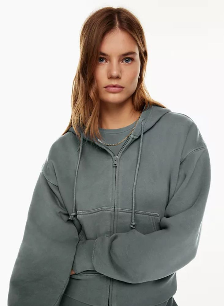 cozy fleece boyfriend boxy zip hoodie