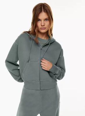 cozy fleece boyfriend boxy zip hoodie