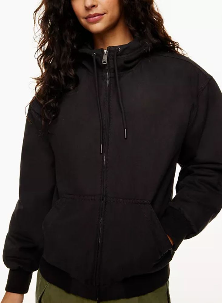 TNA ARITZIA Womens Size XS Black MAVERICK Hooded Canvas Jacket