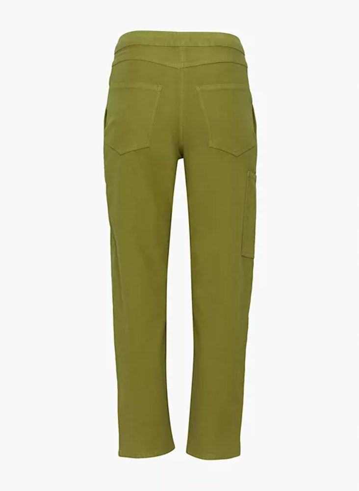 Ardene Flare Crepe Knit Pants in Khaki, Size, Polyester/Spandex