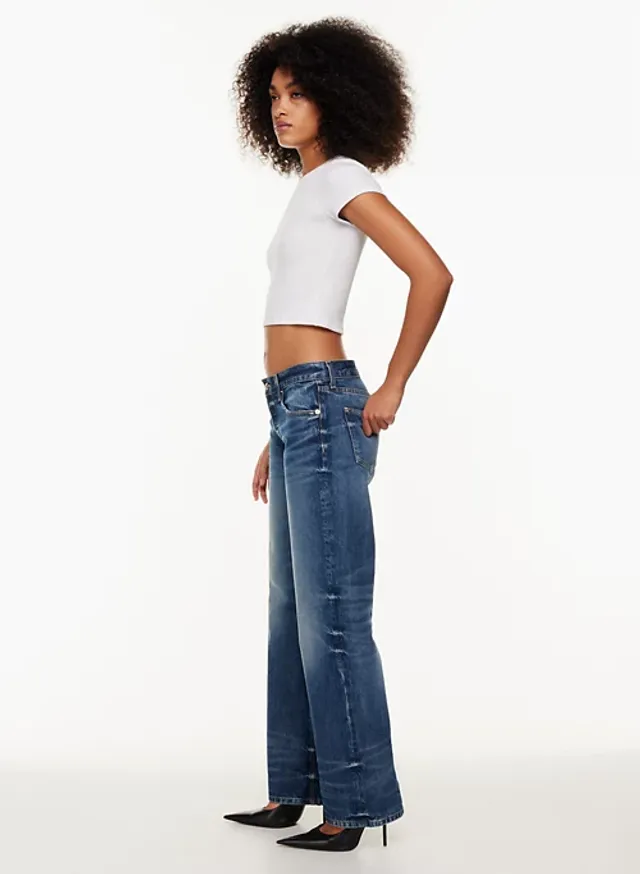 AE Dreamy Drape Ripped Low-Rise Baggy Flare Jean