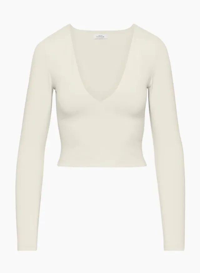 Aritzia Babaton CONTOUR SCOOPNECK LONGSLEEVE BODYSUIT in Stone Taupe,  Women's Fashion, Tops, Others Tops on Carousell