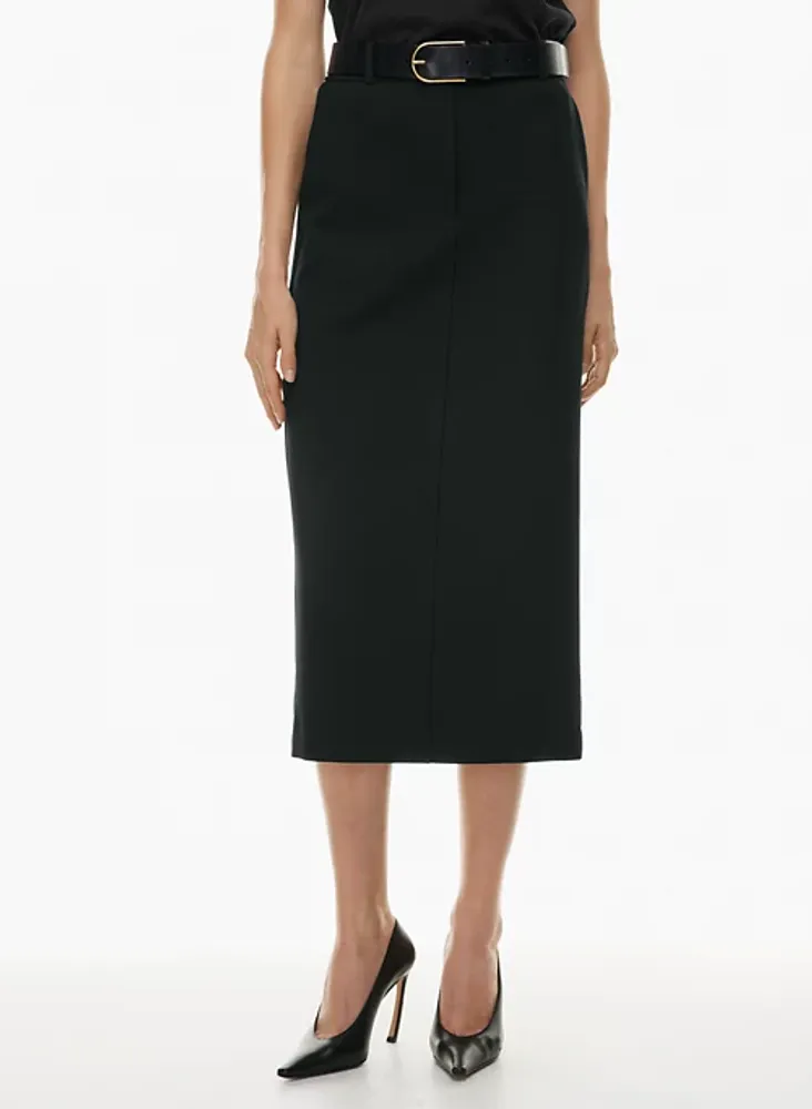 Niveah Black High Waist Latex Stretch Fit Pencil Skirt