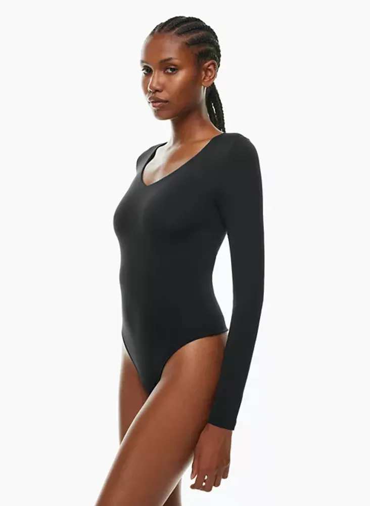 Babaton Aritzia Long Sleeve Contour Square Neck Bodysuit Black Womens  Medium NEW