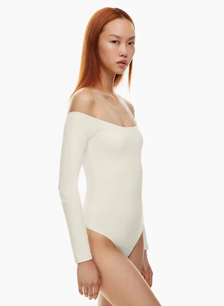 Solid Front Button Detail Long Sleeve Bodysuit