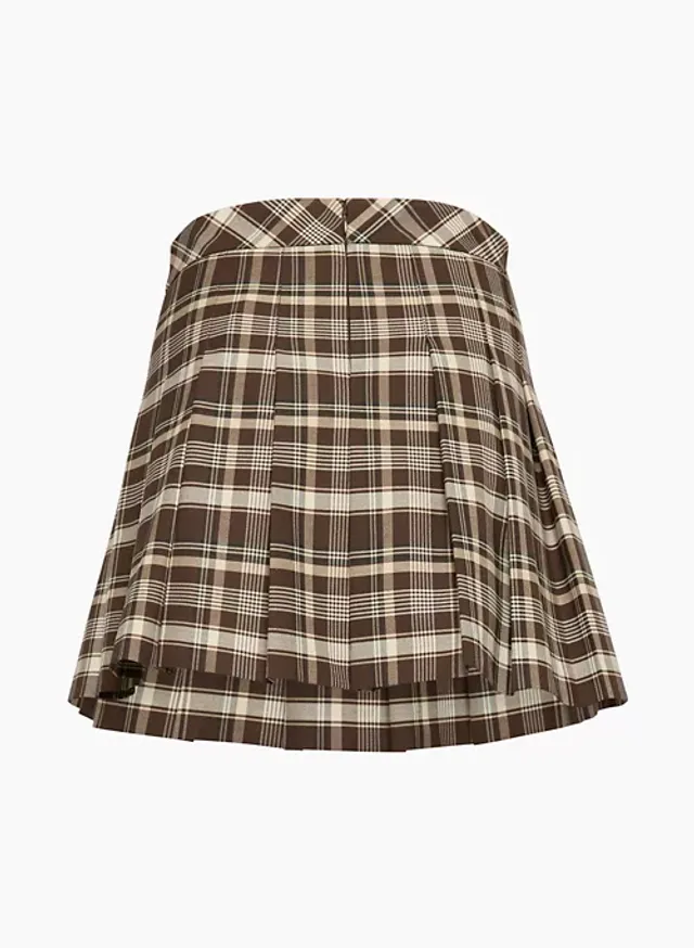 Avicenna Pleated Plaid Skirt - Skit Store