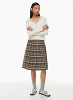 Olive Midi Pleated Skirt