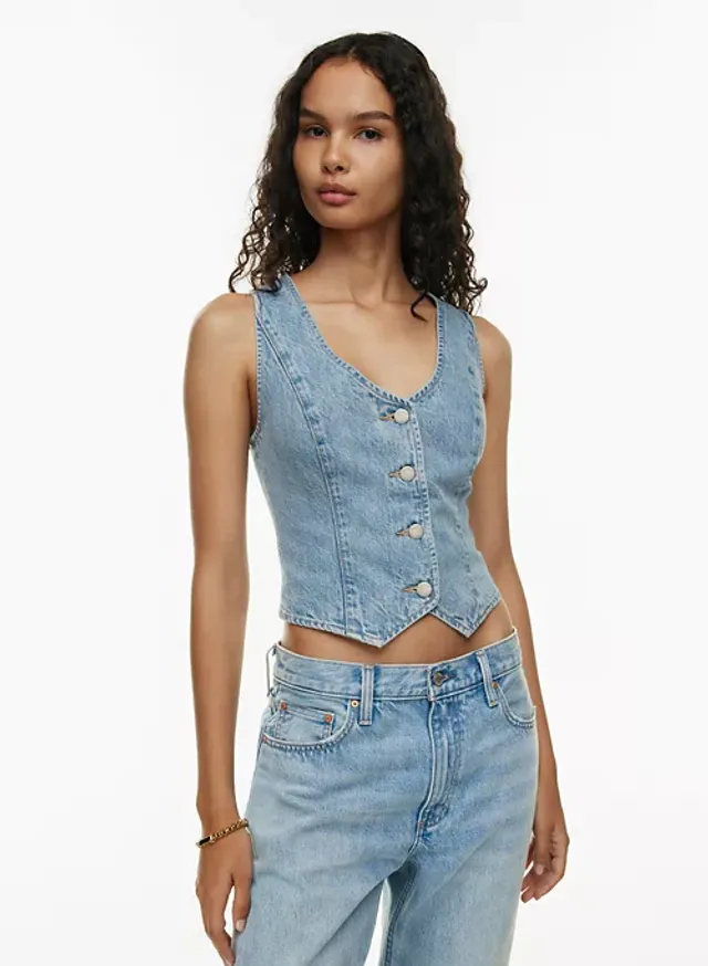 Denim Forum The '90S Debbie Denim Bustier