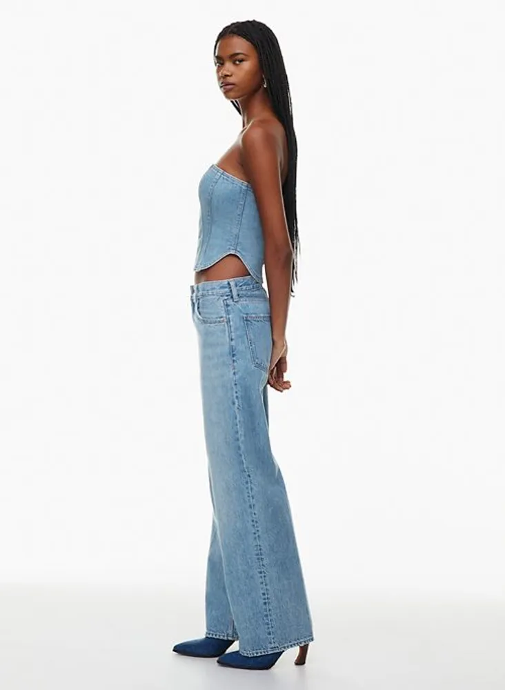 Denim Forum THE '90S HALLE STRETCH DENIM SKIRT