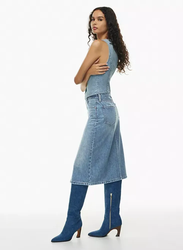 The '90S Halle Jean Skirt