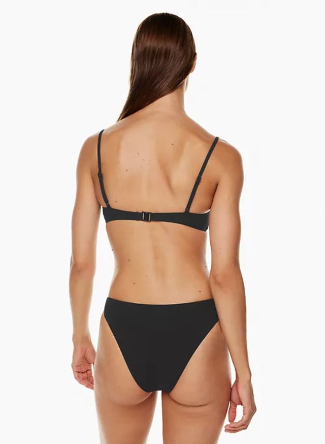 CASABLANCA TEXTURED D Cup Balconette Bikini Top - Black