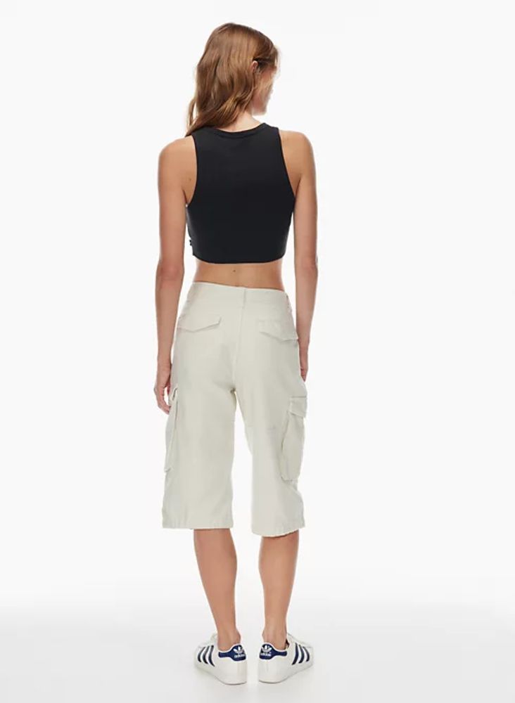 Ribbed Cropped Racer Tank