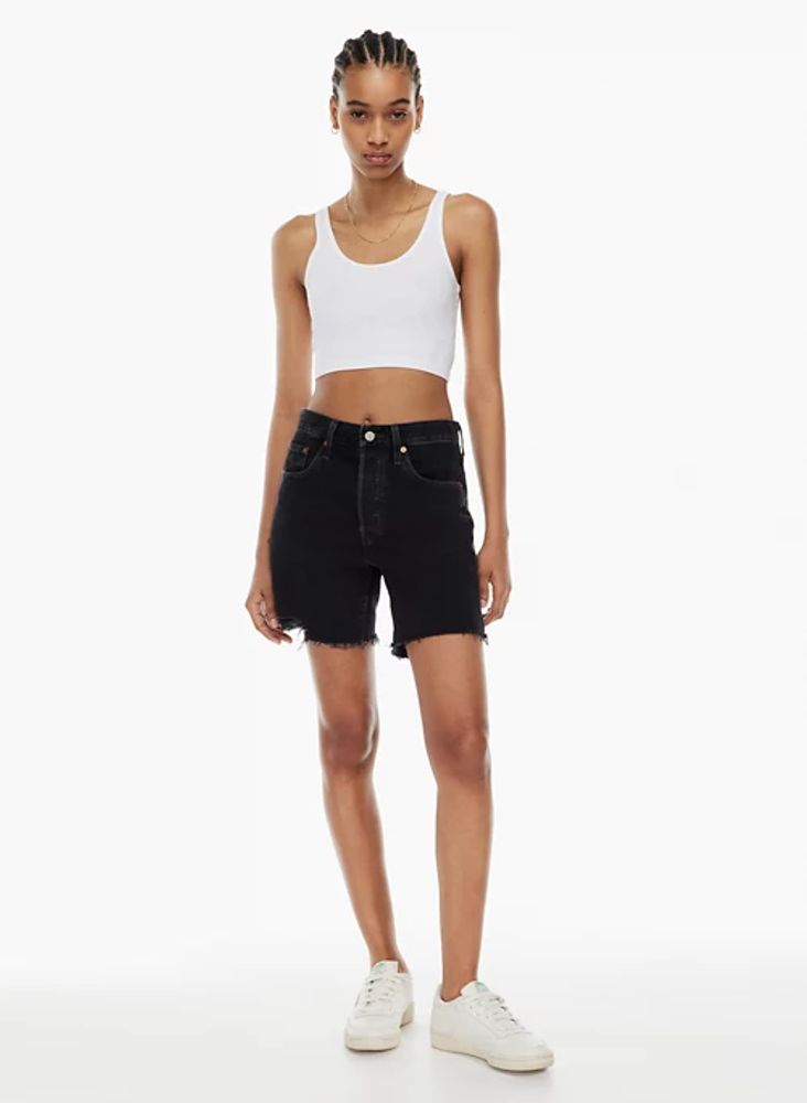 mid thigh denim shorts