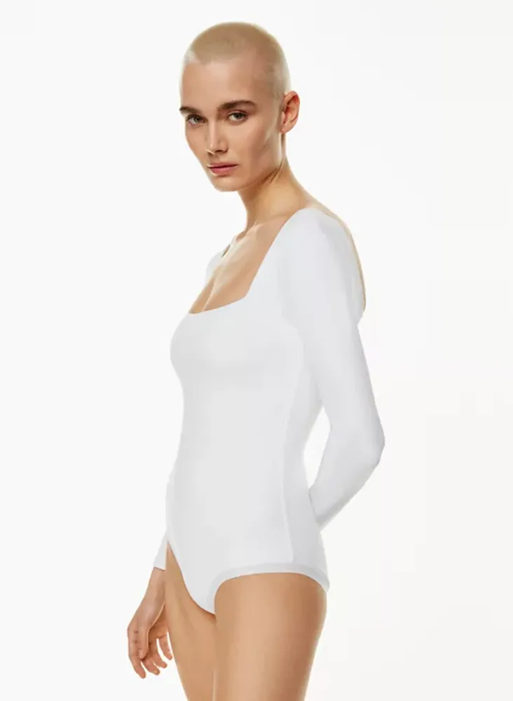 White Deep V Bodysuit - ELISON RD.