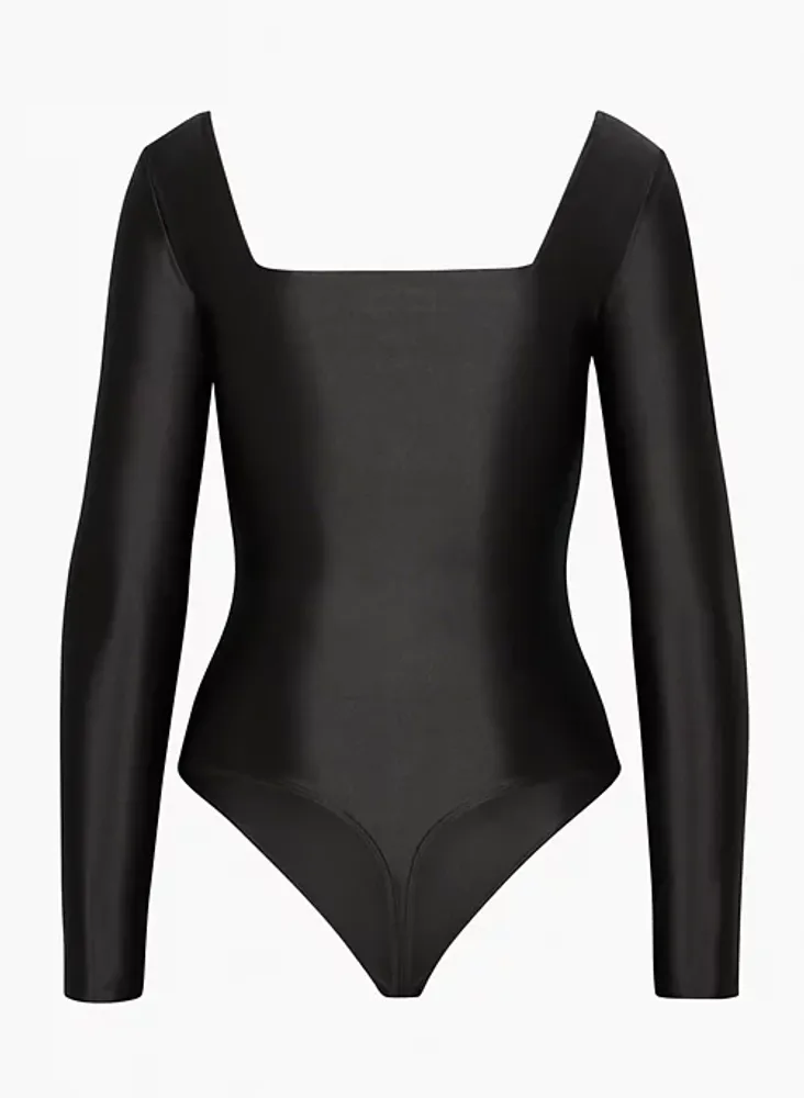 Express Body Contour Snakeskin Jacquard Mock Neck Long Sleeve Bodysuit  Black Women's XL