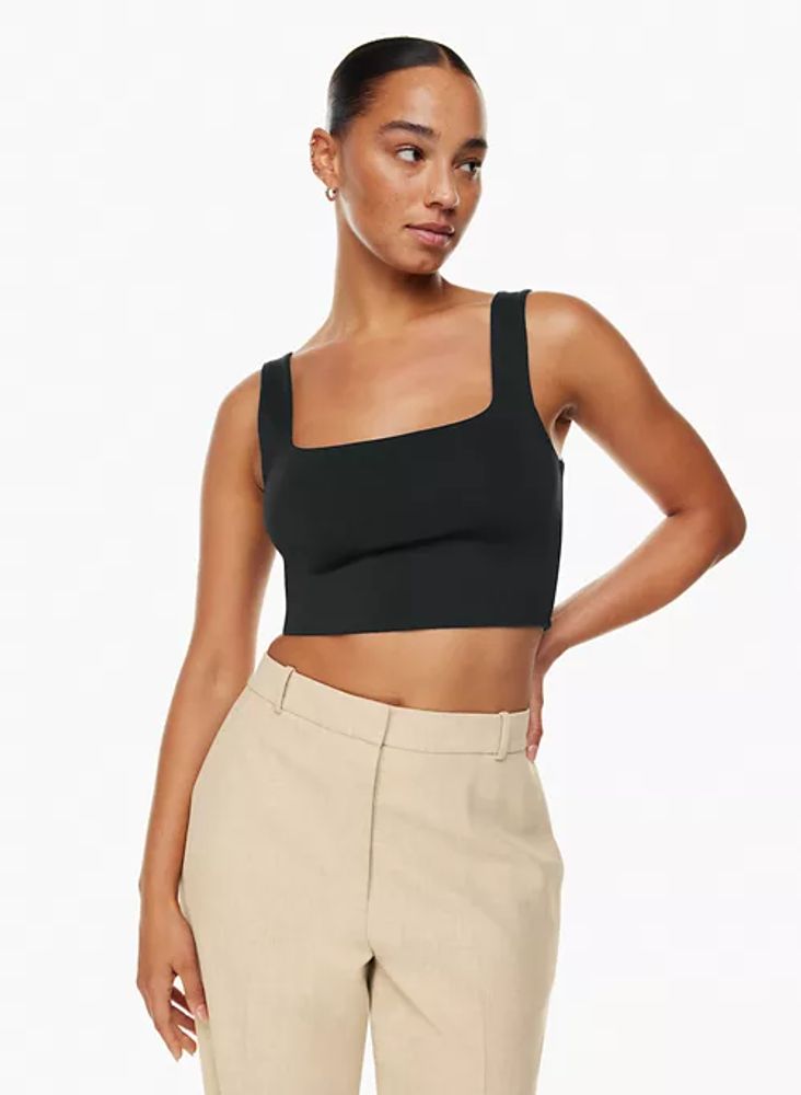 Aritzia The Group Babaton Silhouette Seamless Cropped Tank Deep Taupe Large  