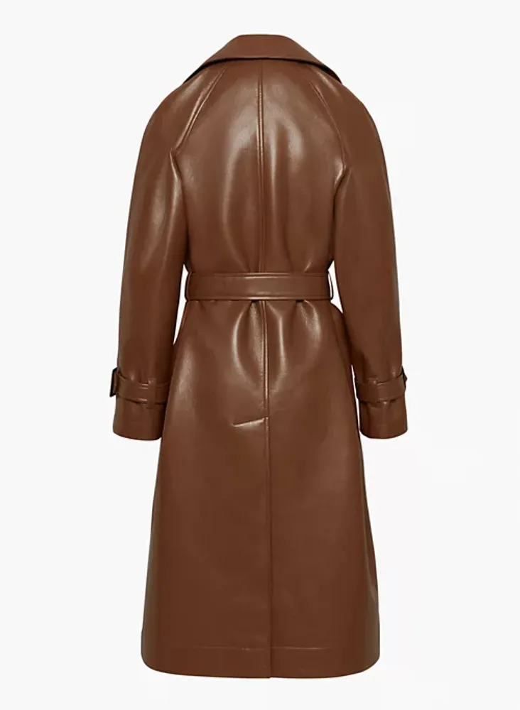 Dior - Authenticated Trench Coat - Leather Camel Plain for Women, Very Good Condition
