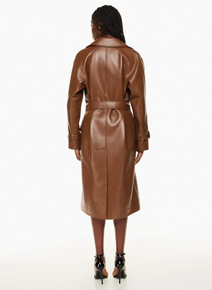 Dior - Authenticated Trench Coat - Leather Camel Plain for Women, Very Good Condition