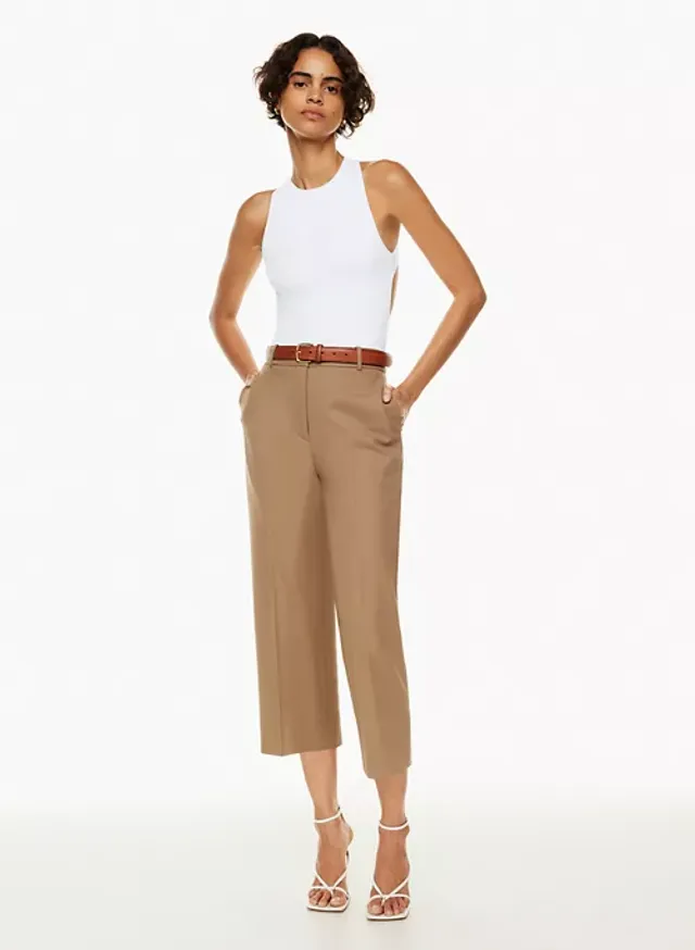 Babaton Agency Linen Cropped Pant