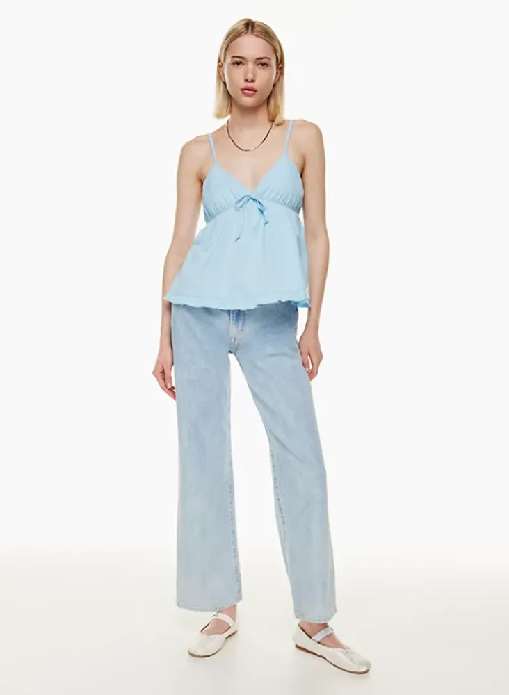 Plus Chambray Embroidered Cami Top