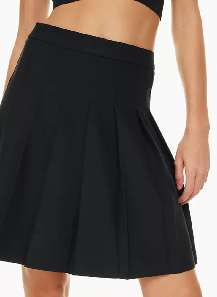 Olive Knee Pleated Skirt