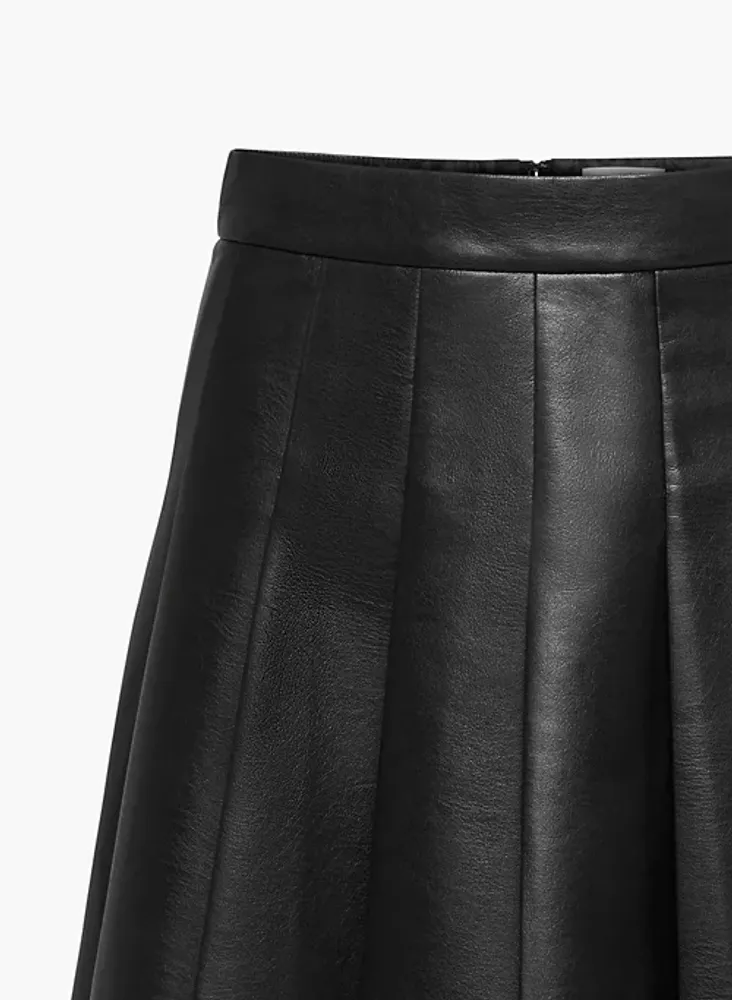 Olive Micro Pleated Skirt