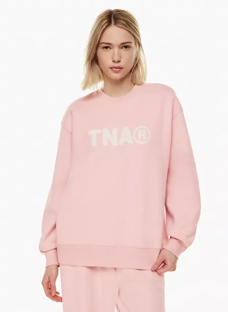 Finally got a matching sweatsuit set (TNA cozy fleece boyfriend) GD oracle  pink in both regular and small. I'm 53, 112 pounds, and it's cute, fits  well and is roomy! The color