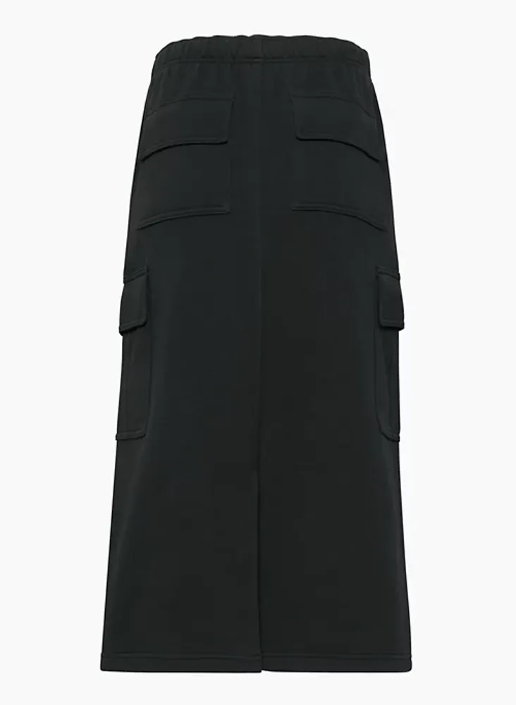 Terry Fleece Cargo Midi Skirt