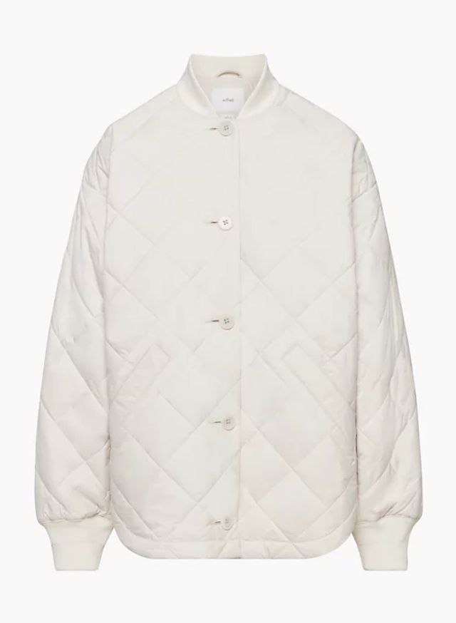 Aritzia TNA Archive Quilted Jacket White Sand XS