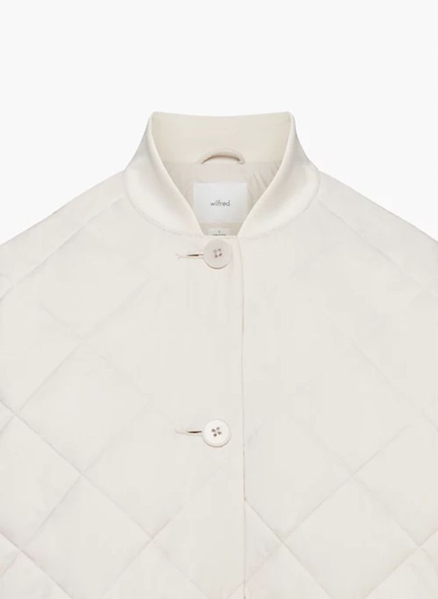 Aritzia TNA Archive Quilted Jacket White Sand XS