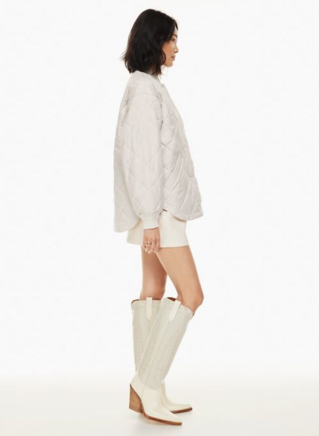 Aritzia TNA Archive Quilted Jacket White Sand XS