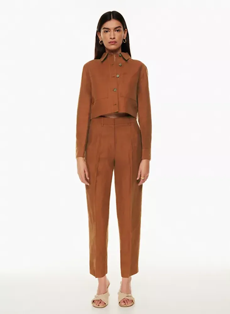 Theory Pleated Carrot Pant in Stretch Cotton Twill - ShopStyle