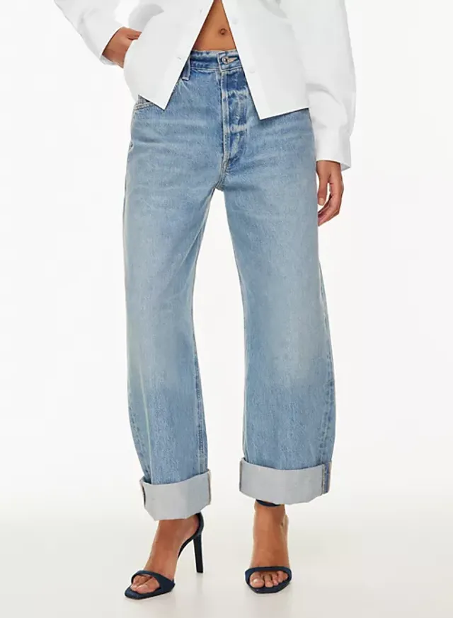 AE Super High-Waisted Baggy Wide-Leg Cuffed Jean