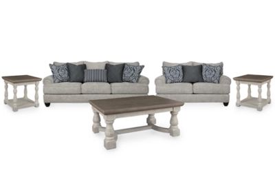 Morren Sofa and Loveseat with Coffee Table and 2 End Tables, Dusk
