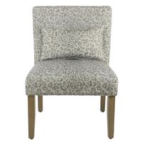 Cheetah Print Accent Chair with pillow, Gray Wash